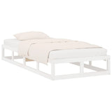 Bed Frame White Solid pine wood, Plywood 75x190 cm Small Single 820822