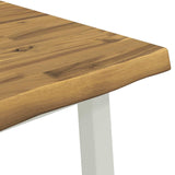 60 x 55 x 75 cm Solid Acacia Wood White Rectangular 937466