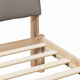 Bed frame Brown and taupe 80 x 200 cm Solid pine wood 878782