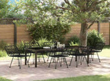 Garden Dining Set 7 pcs Black Powder-Coated Steel 3379189