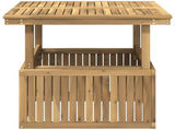 Garden Coffee Table Solid Acacia Wood Height Adjustable White 901706