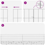 Garden Fence with Stakes 48 pcs 95 x 30 cm Mesh Silver 3438045