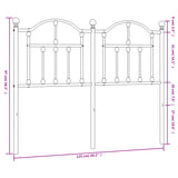 Headboard Black Steel Durable Headboard Rectangular 353470
