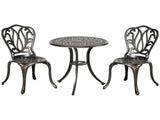 3 Piece Garden Bistro Set Aluminium Outdoor Furniture Set for 2 Patio Chairs and Table with Umbrella T3398P318668
