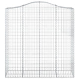 Arched Gabion Baskets 3 pcs 200x50x200/220 cm Galvanised Iron 3145746