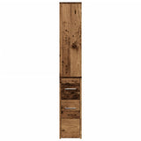 Narrow Bathroom Cupboard with Wheels Old Wood Engineered Wood 855302