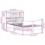 ZNTS Bed Frame without Mattress White 120x190 cm Small Double Solid Wood Pine 3323396
