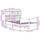 ZNTS Bed Frame without Mattress White 120x190 cm Small Double Solid Wood Pine 3323396
