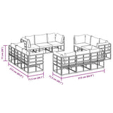 Garden Sofa Set 12 pcs Black Metal 3378844