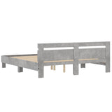 Bed Frame Concrete grey Engineered wood, plywood Double Bed Frame 3207521