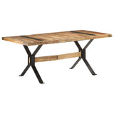 ZNTS Dining Table 180x90x76 cm Rough Mango Wood 321610