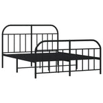 Metal Bed Frame without Mattress with Footboard Black 140x190cm 353653