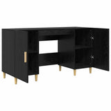 Desk with Shelf Black Oak 140 x 50 x 75 cm Engineered Wood 886236
