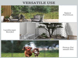 Steel Decorative Outdoor Picket Fence Panels Set of 4, Black T3398P315331