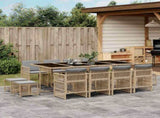 13 Piece Garden Dining Set with Cushions Mix Beige Poly Rattan 3210984