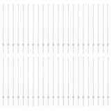 Embedded Fence Post 44 pcs Silver 180 cm Powder-Coated Steel 3335959