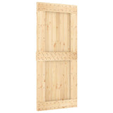 Sliding Door with Hardware Set 90x210 cm Solid Wood Pine 3332721