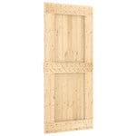 Sliding Door with Hardware Set 90x210 cm Solid Wood Pine 3332721