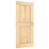 Sliding Door with Hardware Set 90x210 cm Solid Wood Pine 3332721