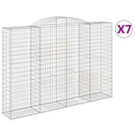 Arched Gabion Baskets 7 pcs 300x50x200/220 cm Galvanised Iron 3146796