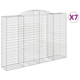Arched Gabion Baskets 7 pcs 300x50x200/220 cm Galvanised Iron 3146796