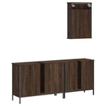 ZNTS 3 Piece Bathroom Furniture Set Brown Oak Engineered Wood 3214794