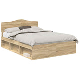Bed Frame with Headboard Sonoma 140 x 200 cm Solid Pine Wood 3412891