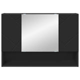 Mirror Cabinet with Door Black 80 x 17 x 55 cm Engineered Wood 883355