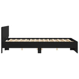 Bed Frame Black Engineered wood, Plywood 140 cm x 190 cm Durable 3207498