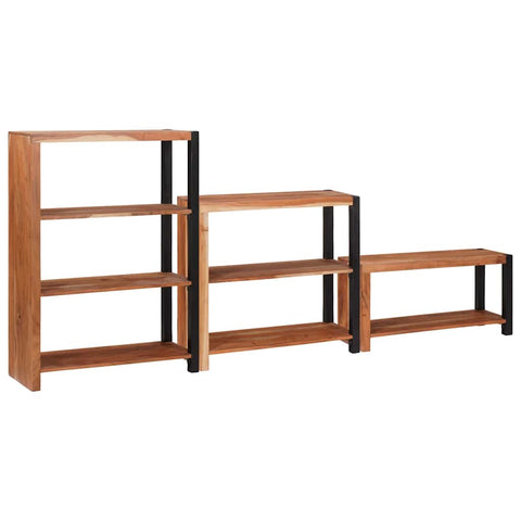 Bookshelf 3 pcs Brown 80 x 30 x 110 cm Solid Acacia wood 3321523