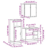 3 Piece Bathroom Furniture Set Sonoma Oak Engineered Wood 3300966