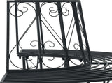 Tree Bench 4-Seater 160 x 80 x 89 cm Steel Black Half-round 42029500