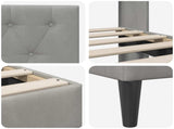 Bed Frame with Headboard Light Grey 180 x 200 cm Velvet 42027694