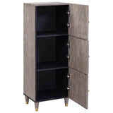 Highboard Grey and Gold 40 x 33 x 110 cm Solid Mango Wood 4018801