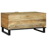 Coffee Table Brown and Black 80 x 50 x 40 cm Solid Acacia wood 4017940