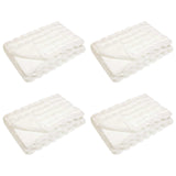 Anti-Slip Faux Rabbit Fur Blanket Olite 4 pcs White Polyester 42021848