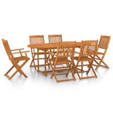 ZNTS 7 Piece Garden Dining Set 180x90x75 cm Solid Wood Acacia 3086970