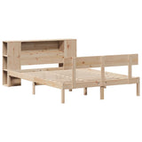 Bookcase Bed without Mattress 150x200 cm King Size Solid Wood Pine 3321776