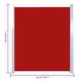Patio Retractable Side Awning 160x300 cm Red 317883