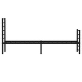 Metal Bed Frame without Mattress with Footboard Black 75x190cm 352327