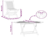 Garden Bistro Set Folding 3 pcs Brown Soild Teak Wood 3437367