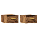 ZNTS Wall-mounted Bedside Cabinets 2 pcs Old Wood 35x35x20 cm 857064