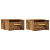 ZNTS Wall-mounted Bedside Cabinets 2 pcs Old Wood 35x35x20 cm 857064