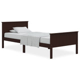 Bed Frame without Mattress Dark Brown Solid Wood Pine 100x200 cm 322196
