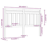Bed Headboard 166x4x100 cm Solid Wood Pine 814104