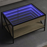 ZNTS Coffee Table with Infinity LED Sonoma Oak 70x50x38 cm 847703