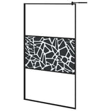 Shower walls Black 115 x 195 cm Glass and Aluminium 151883