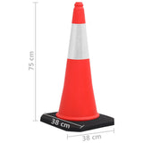 Reflective Traffic Cones with Heavy Bases 4 pcs 75 cm 150943