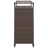 Bar Cart with Drawer Brown 100x45x97 cm Poly Rattan 316662