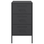 ZNTS Bedside Cabinet Black 36x39x68 cm Steel 843078